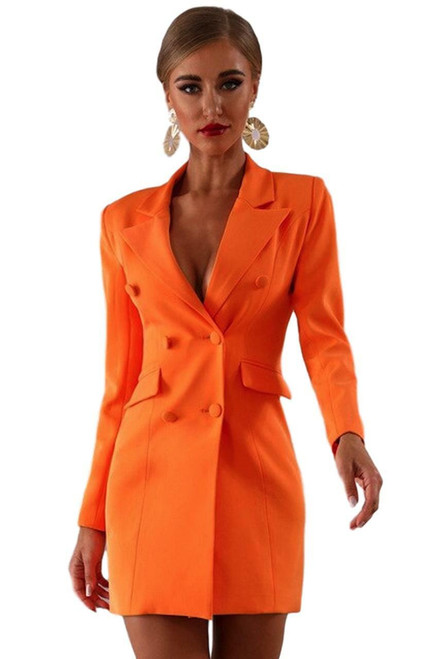 Orange Blazer Dress