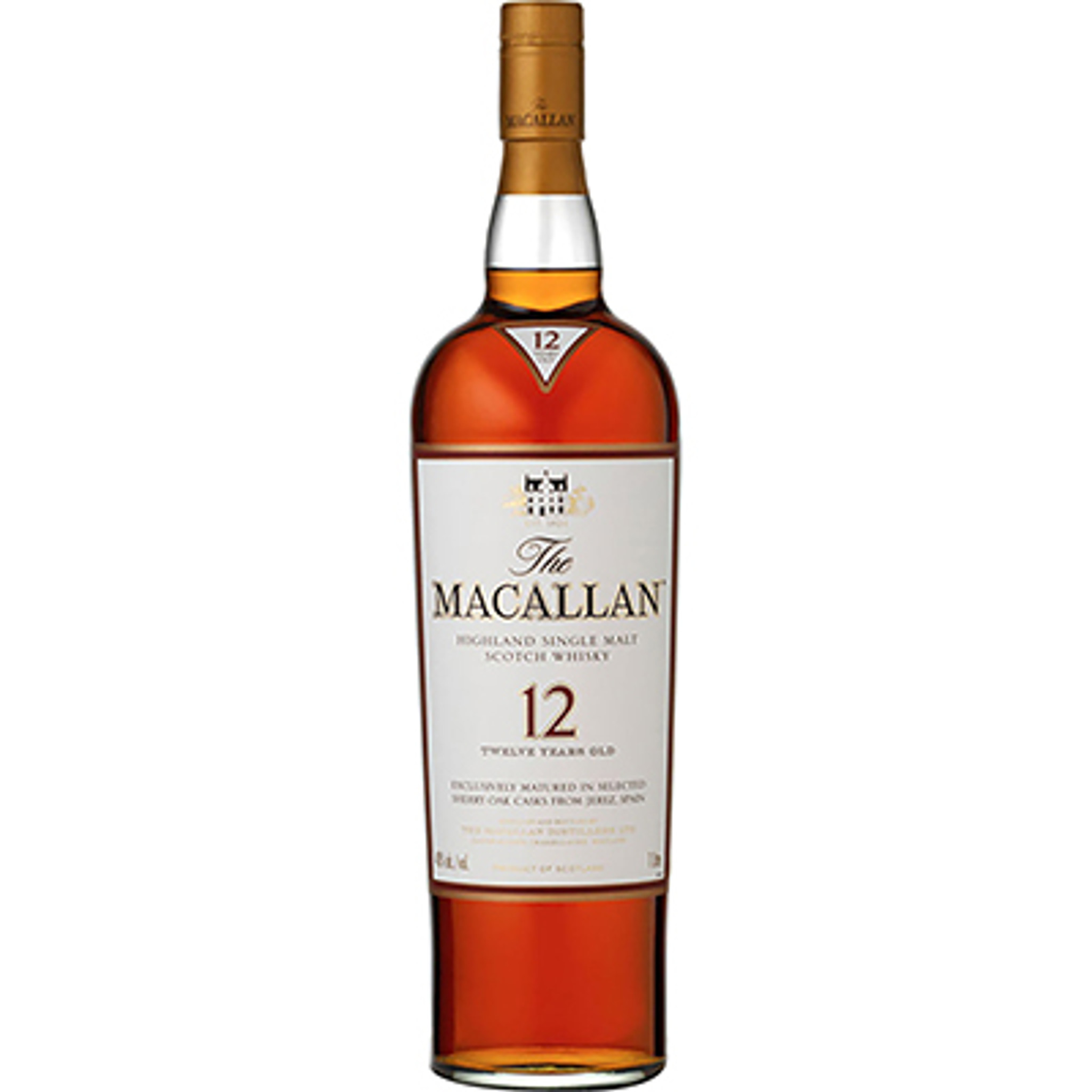 Macallan 12 Years Old Sherry Oak Cask Highland Single Malt Scotch