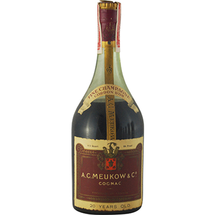 A. C. Meukow & Co "Cordon D'Or" 20 Years Old Fine Cognac 1950s Bottling