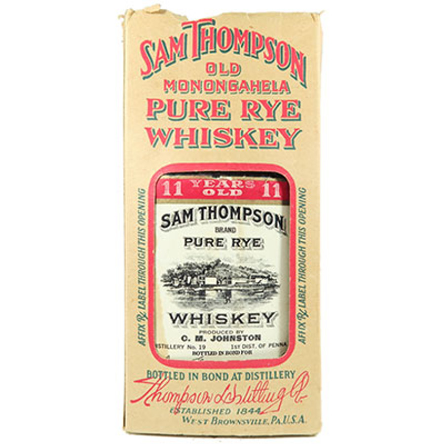 Sam Thompson Distilling Co. 11 Years Old Old Monongahela Pure Pennsylvanian Rye Whiskey - The House of Glunz, Chicago