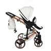 Junama S-Class White pram, pushchair and changing bag