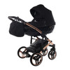 Junama Individual Black Rose Gold Pram, Carrycot