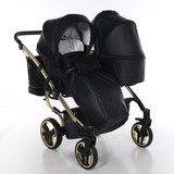 Compact Black Eco Leather Duo 2in1 (1 x Carrycot & 2 x Seat units)