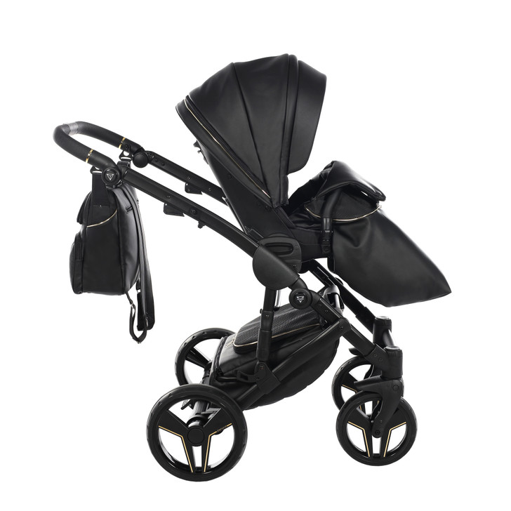 Junama S-Class Black pram, pushchair and changing bag