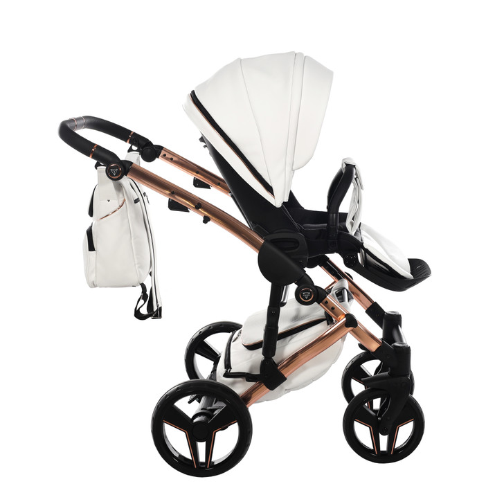 Junama S-Class White pram, pushchair and changing bagv