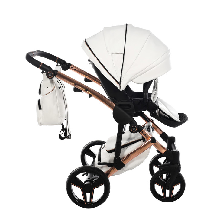 Junama S-Class White pram, pushchair and changing bag