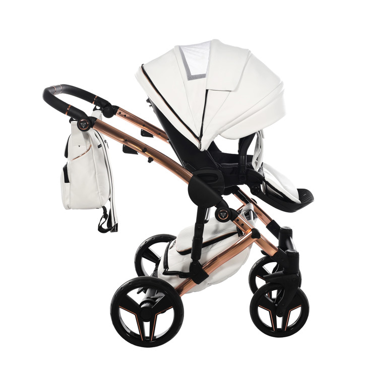 Junama S-Class White pram, pushchair and changing bag