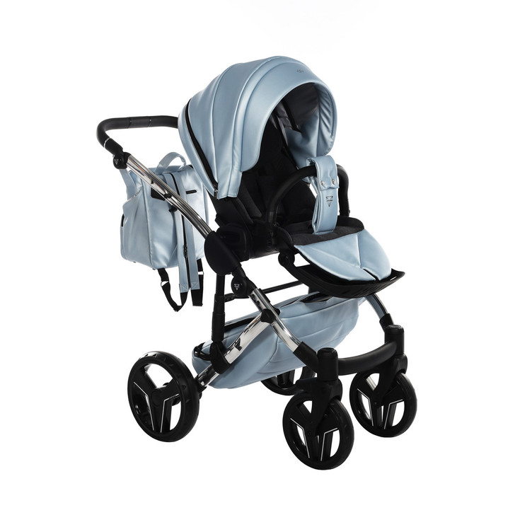 Junama S-Class White pram, pushchair and changing bag