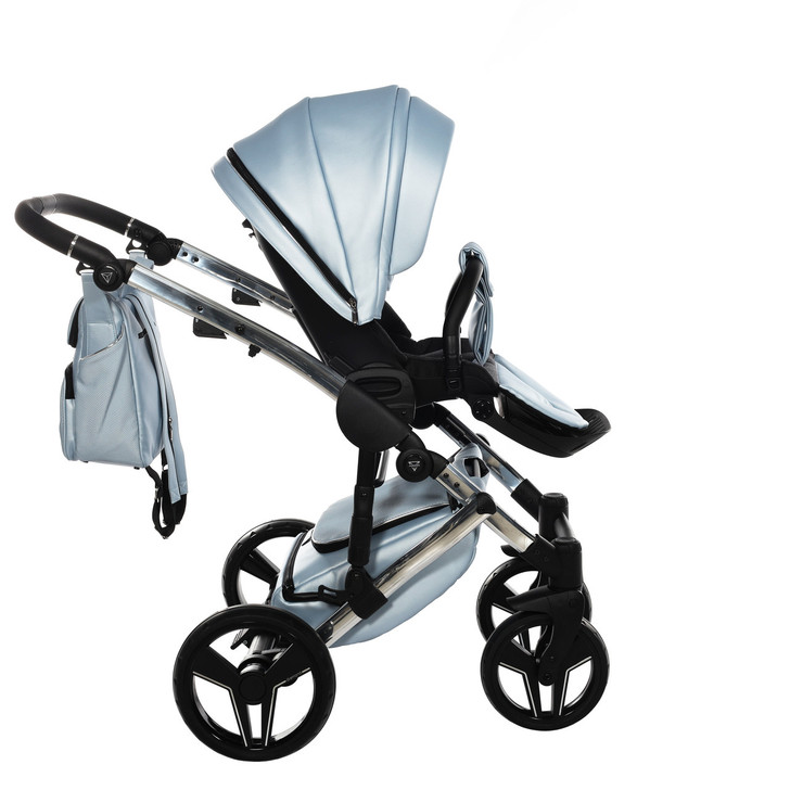 Junama S-Class White pram, pushchair and changing bag