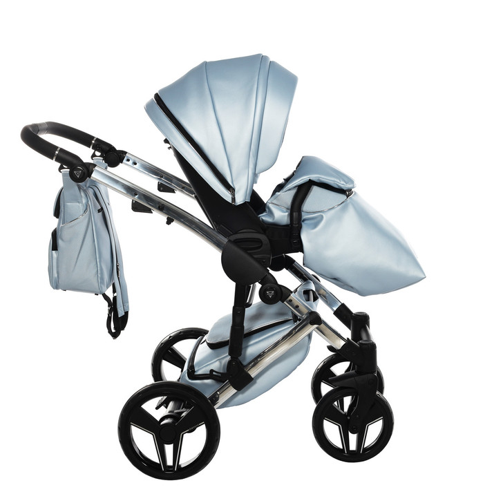 Junama S-Class White pram, pushchair and changing bag