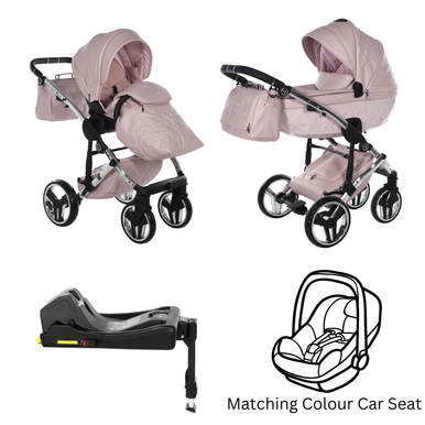 Pink Prams Junama Handcraft Pink Pram and Pushchair
