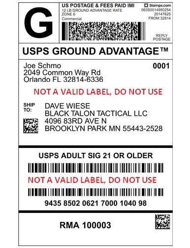 Pre-Paid Kuna Shipping Label