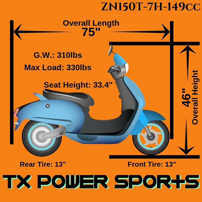 Buy The Amigo Znen ZN150T Moped Scooter, Order now Available for sale.