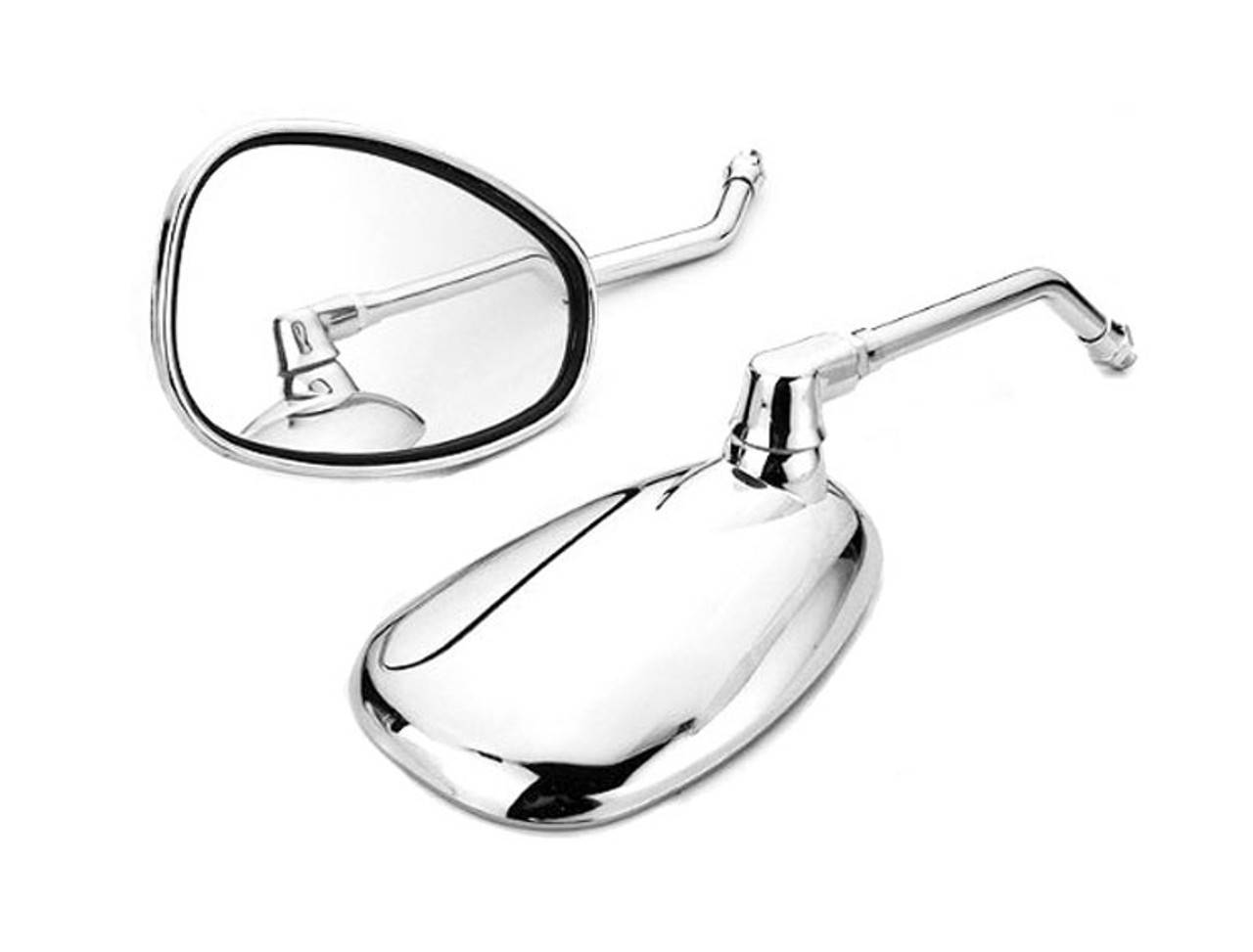 mmgさま MMG Mirror Set, Retro Style - Chrome | 360 Powersports