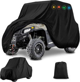 2-3 Seater UTV Cover 420D Waterproof Heavy Duty Oxford Fabric for Hisun Axis Massimo T-Boss 400 450 500 550 700 750, CFMOTO UForce ZForce, Rhino 450 660 700, Windproof Dustproof All-Weather Utility Vehicle Cover