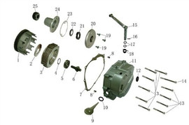 RPS Hawk 250 Right Crankcase Cover Clutch Cover RPS Hawk 250 Right Crankcase Cover Clutch Cover
