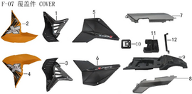 Lifan X-Pect 200 Fuel Tank Left Decorative Cover Assembly (Image #04) Lifan X-Pect 200 Fuel Tank Left Decorative Cover Assembly (Image #04)