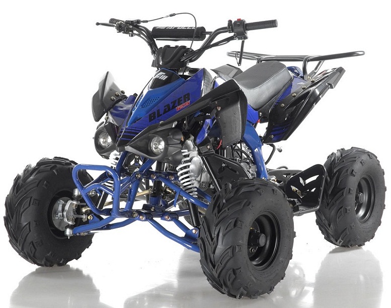Apollo BLAZER 7 125cc ATV, 7" TIRE, Single Cylinder, Air Cooled, 4 Stroke - Fully Assembled and Tested - Blue
