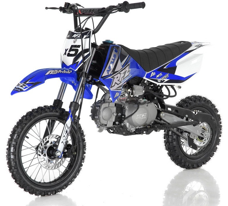 APOLLO DB-X5 125cc MANUAL SHIFT Dirt Bike, 4 stroke, Single Cylinder - Fully Assembled and Tested - BLUE