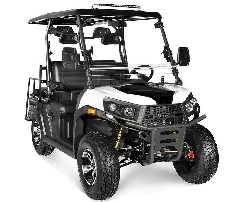 White - Vitacci Rover-200 EFI 169cc (Golf Cart) UTV, 4-stroke, Single-cylinder, Oil-cooled - FRONT SIDE VIEW