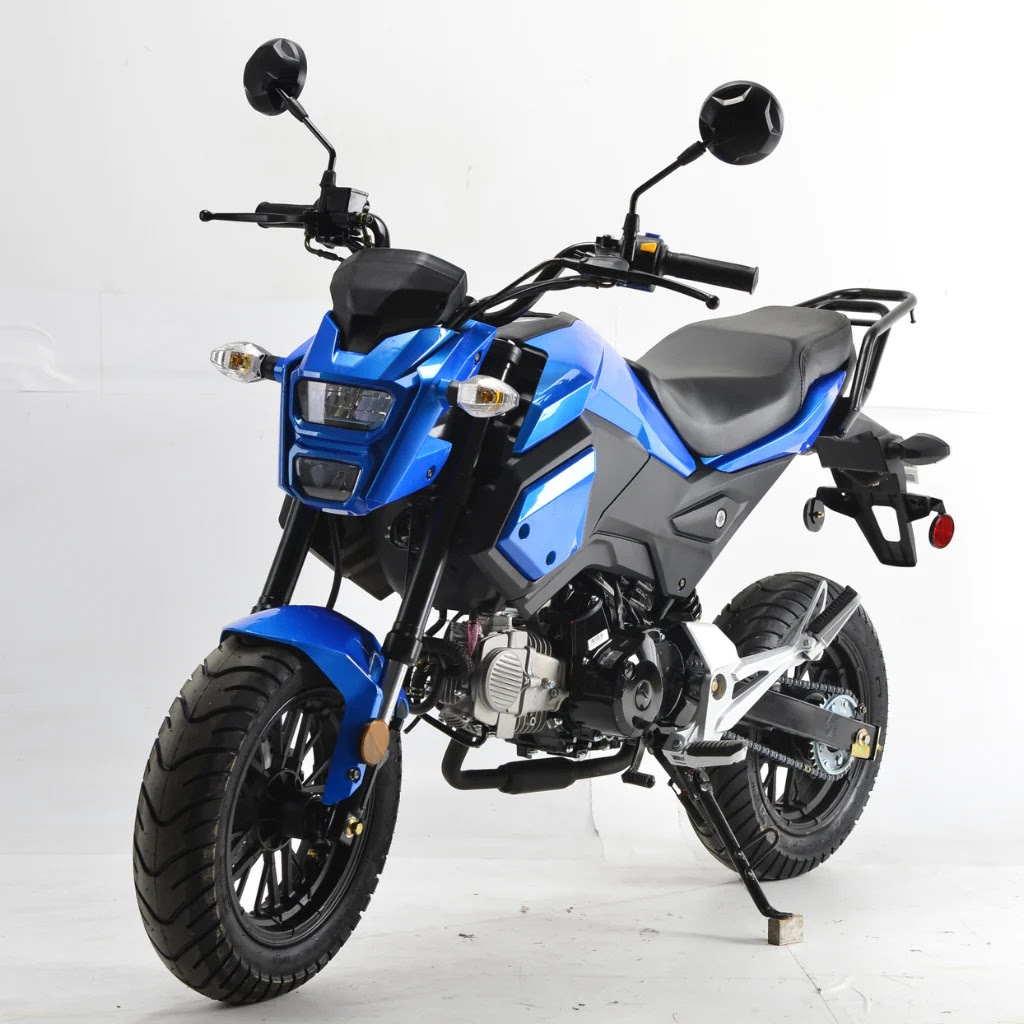 Vader 125cc Street Legal Motorcycle, With 12" tyres, clutch system - Blue