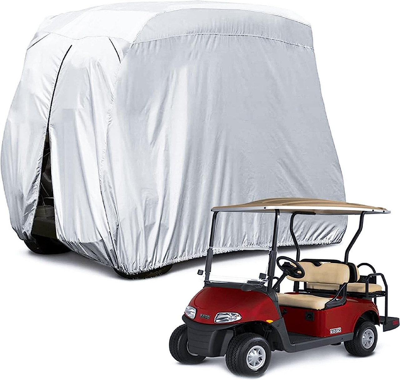 4 Passenger 400D Waterproof Sunproof Golf Cart Cover Roof 80" L, Fits EZ GO, Club Car and Yamaha, Dustproof and Durable