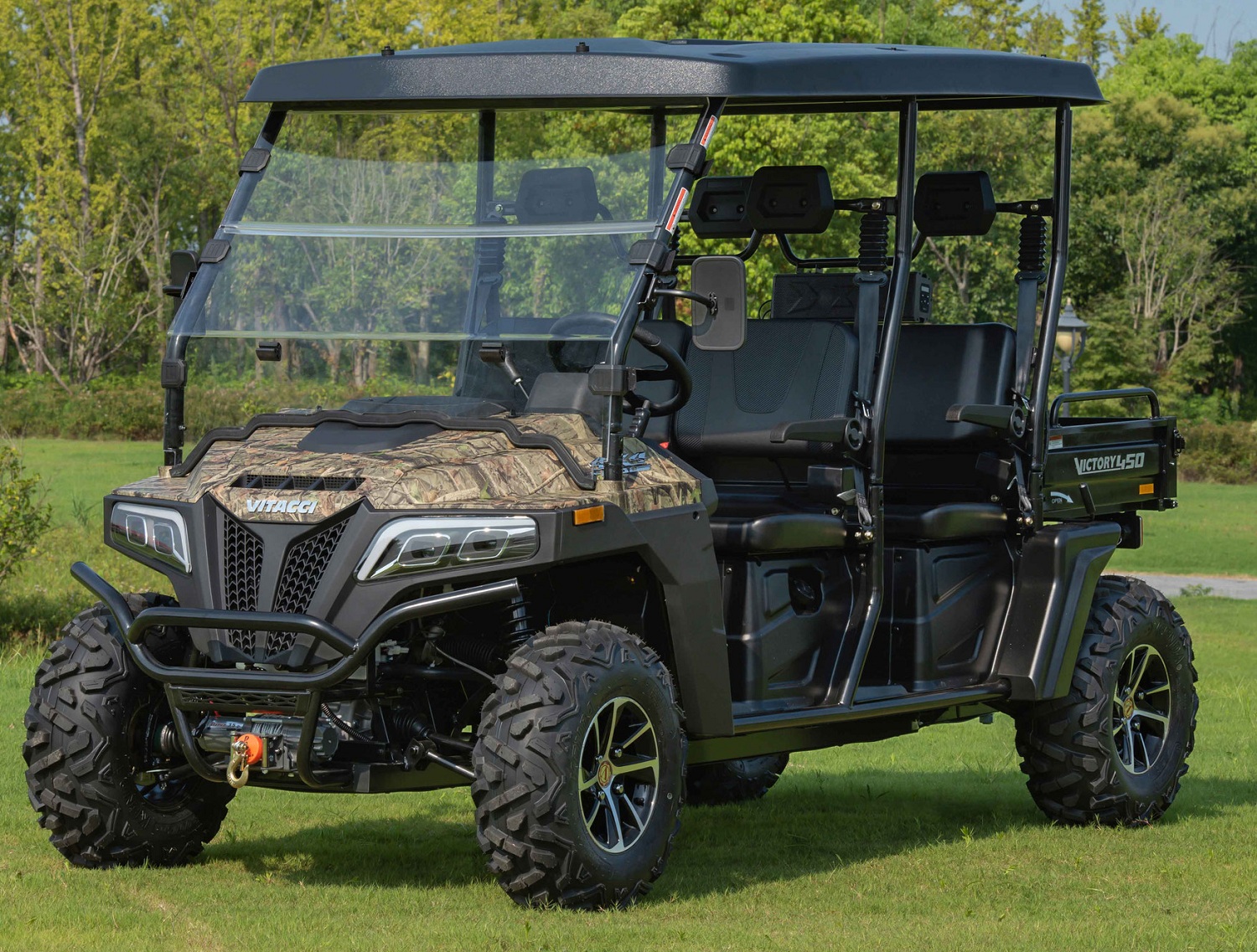 New Vitacci Victory 450 Pro Dlx Golf Cart Utv, 4-Seater, Single cylinder, water cool With Dumb Bed - Camo