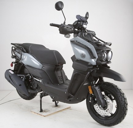 Boss Motor Frontier 200cc Moped Scooter, 12 Inch Aluminium Rim With Meaty Tire, Automatic CVT