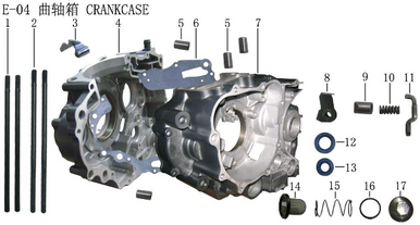 Lifan KP200 Right crankcase assembly(Image #04)