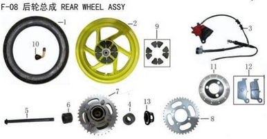 Lifan Kp Mini Rear axle M12×1.25×274(Image #05)