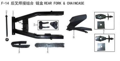 Lifan Kp Mini Rear fork shaft M12×1.25×205(Image #02)