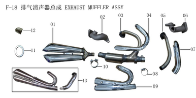 Lifan Lf250-D Muffler Rear Decorative Cover Assembly(Image #04)