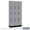 Salsbury 12" Wide Premier Wood Locker - Triple Tier - 3 Wide - 6 Feet High - 15" Deep - Skyline Walnut - Electronic Locks