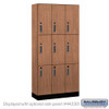 Salsbury 12" Wide Premier Wood Locker - Triple Tier - 3 Wide - 6 Feet High - 15" Deep - Skyline Walnut - Electronic Locks