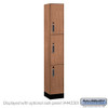 Salsbury 12" Wide Premier Wood Locker - Triple Tier - 1 Wide - 6 Feet High - 15" Deep - Skyline Walnut - Electronic Locks