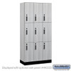 Salsbury 12" Wide Premier Wood Locker - Triple Tier - 3 Wide - 6 Feet High - 18" Deep - Skyline Walnut - Electronic Locks