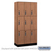 Salsbury 12" Wide Premier Wood Locker - Triple Tier - 3 Wide - 6 Feet High - 18" Deep - Skyline Walnut - Electronic Locks