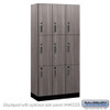 Salsbury 12" Wide Premier Wood Locker - Triple Tier - 3 Wide - 6 Feet High - 18" Deep - Skyline Walnut - Electronic Locks