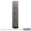 Salsbury 12" Wide Premier Wood Locker - Triple Tier - 1 Wide - 6 Feet High - 18" Deep - Skyline Walnut - Electronic Locks