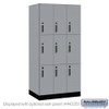 Salsbury 12" Wide Premier Wood Locker - Triple Tier - 3 Wide - 6 Feet High - 21" Deep - Skyline Walnut - Electronic Locks