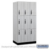 Salsbury 12" Wide Premier Wood Locker - Triple Tier - 3 Wide - 6 Feet High - 21" Deep - Skyline Walnut - Electronic Locks