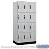 Salsbury 12" Wide Premier Wood Locker - Four Tier - 3 Wide - 6 Feet High - 21" Deep - Skyline Walnut - Hasp