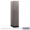 Salsbury 15" Wide Premier Wood Locker - Double Tier - 1 Wide - 6 Feet High - 24" Deep - Silver Teak - Electronic Locks