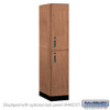 Salsbury 15" Wide Premier Wood Locker - Double Tier - 1 Wide - 6 Feet High - 24" Deep - Silver Teak - Electronic Locks