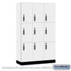 Salsbury 15" Wide Premier Wood Locker - Triple Tier - 3 Wide - 6 Feet High - 18" Deep - Skyline Walnut - Electronic Locks