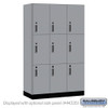 Salsbury 15" Wide Premier Wood Locker - Triple Tier - 3 Wide - 6 Feet High - 21" Deep - Skyline Walnut - Electronic Locks