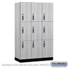 Salsbury 15" Wide Premier Wood Locker - Triple Tier - 3 Wide - 6 Feet High - 21" Deep - Skyline Walnut - Electronic Locks