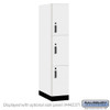 Salsbury 15" Wide Premier Wood Locker - Triple Tier - 1 Wide - 6 Feet High - 24" Deep - Arctic White - Electronic Locks