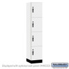 Salsbury 15" Wide Premier Wood Locker - Four Tier - 1 Wide - 6 Feet High - 18" Deep - Arctic White - Hasp