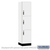 Salsbury 18" Wide Premier Wood Locker - Triple Tier - 1 Wide - 6 Feet High - 18" Deep - Arctic White - Hasp